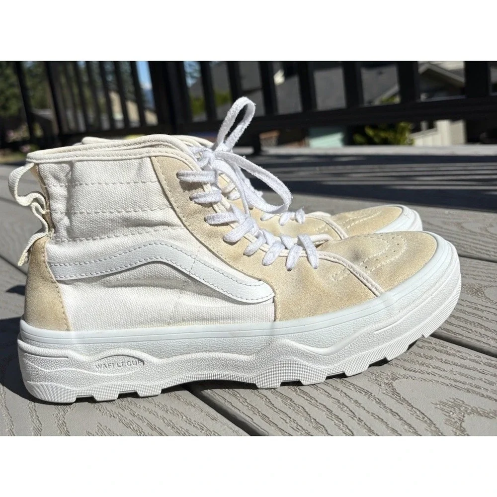 VANS Sentry Sk8-Hi WC Boots High Canvas Suede Skate White Men's Size 7.5/Women 9